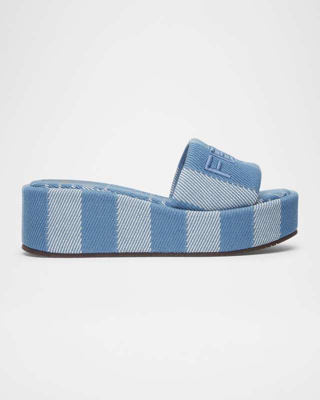 Sunshine Stripe Logo Platform Sandals